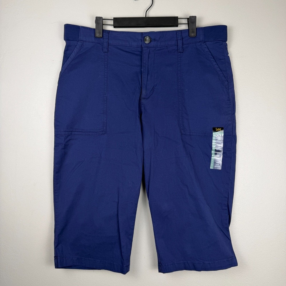 Lee Ultra Lux Comfort Flex-To-Go Skimmer Pants Women's 16M Blue Relaxed Utility